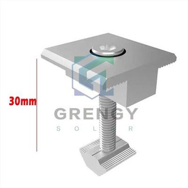 Aluminium Solar Vaj Huam Sib Luag Roof Mounting Rail Brackets Holder Mid/End Clamp Fixing Kit