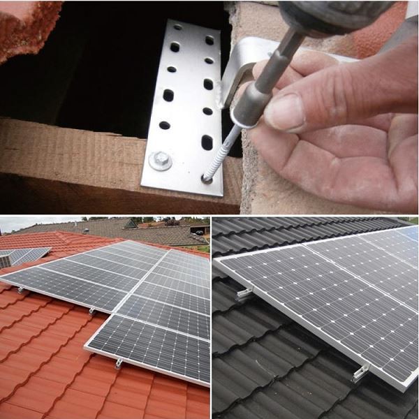 Solar tile hook mounting systems solar hook