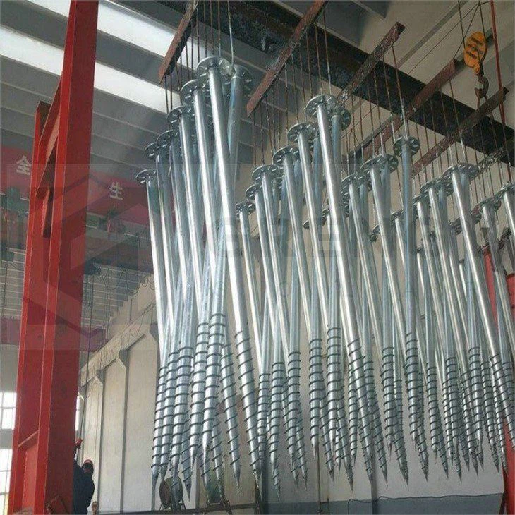 adjustable ground screw piles
