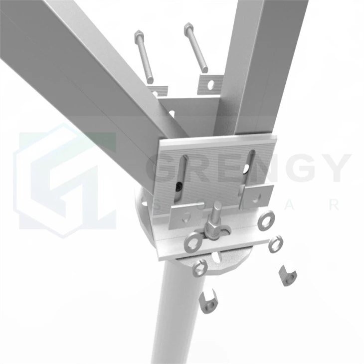 double poles solar ground mounting system