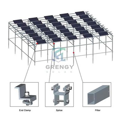 Flexible Tilt Agri Solar Array Rau Kev Ua Liaj Ua Teb